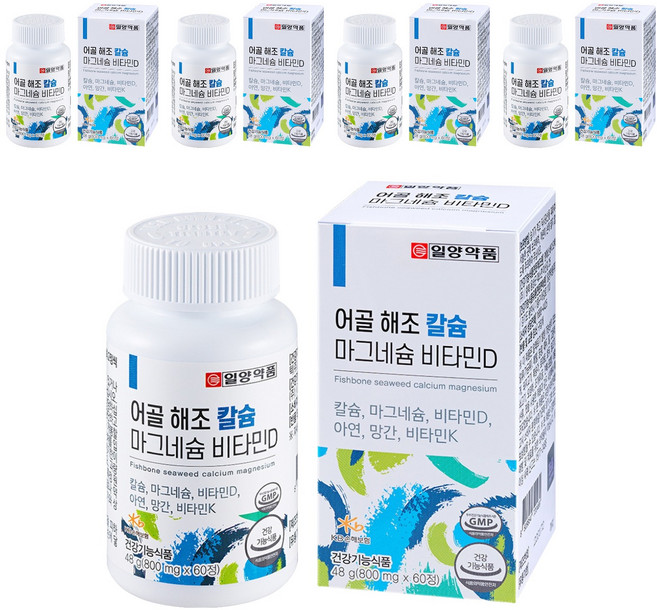 일양약품 어골 해조 칼슘 마그네슘 비타민D 비타민K, 48g, 5개