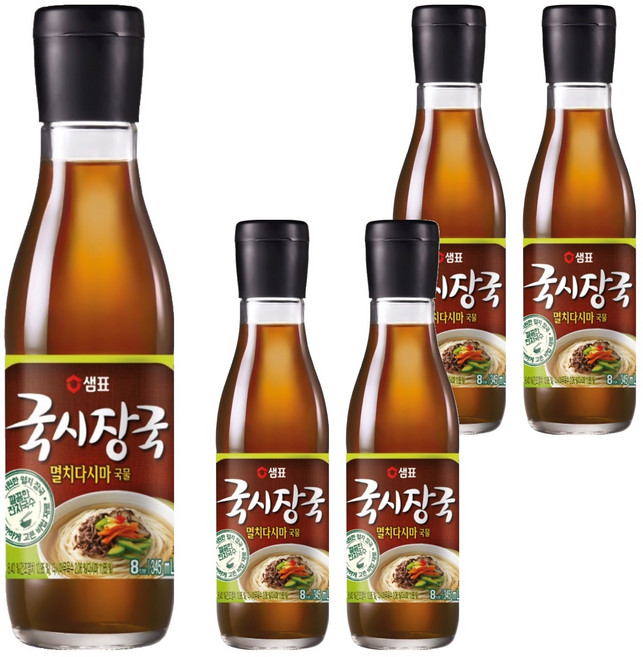 샘표 국시장국 멸치다시마 국물, 345ml, 5개