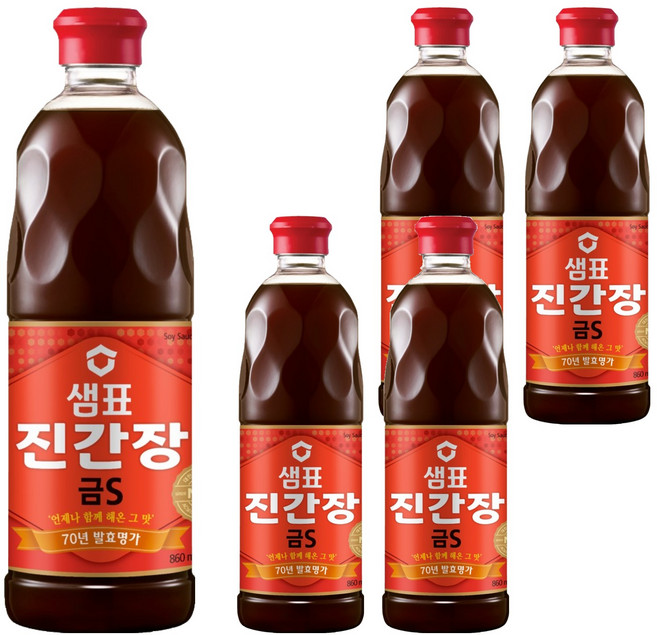샘표 진간장 금S, 860ml, 5개