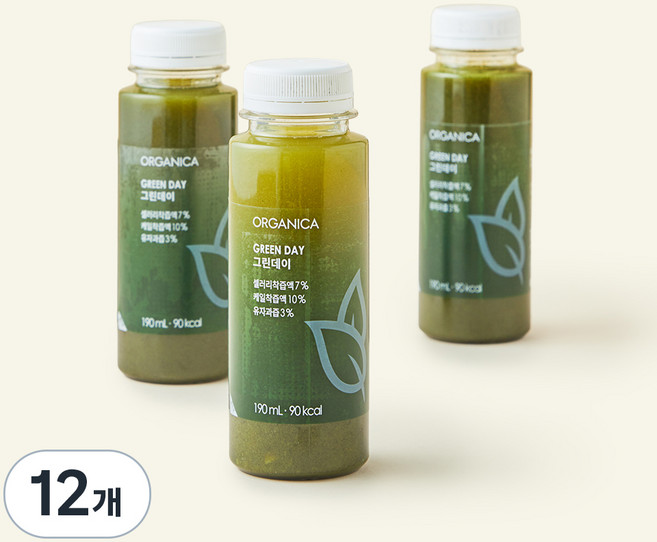올가니카 그린데이 과채주스, 190ml, 12개