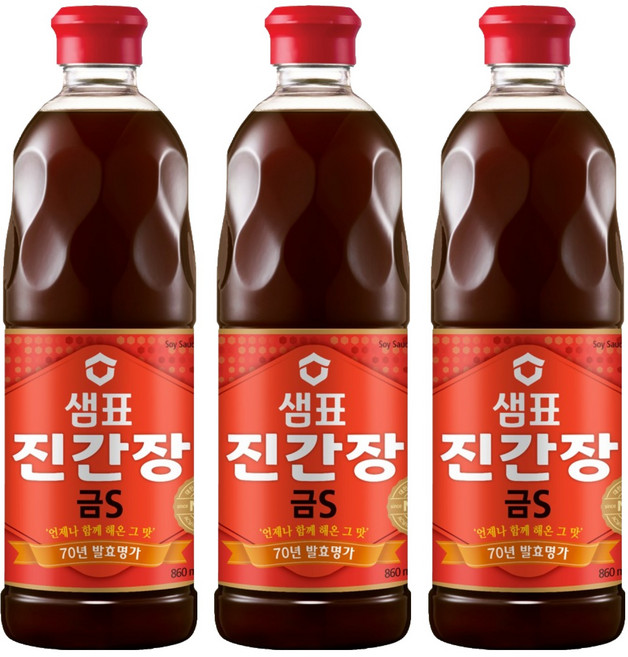 샘표 진간장 금S, 860ml, 3개