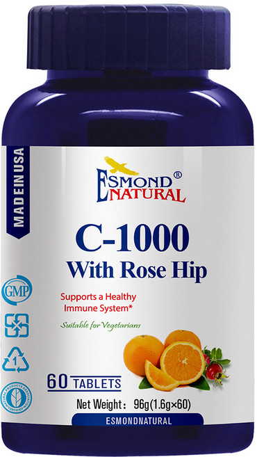 ESMOND NATURAL 愛司盟 緩釋型維生素C1000玫瑰果錠, 60顆, 1罐