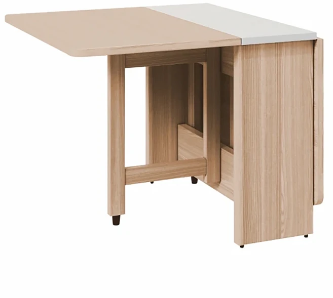 E-home 田園系簡約實木腳折合咖啡桌 原木色 可調整腳墊