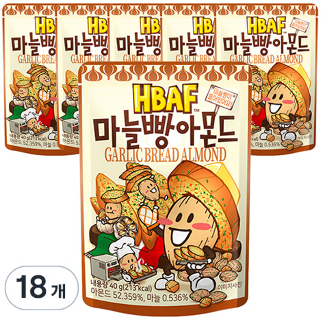 바프 마늘빵 아몬드, 40g, 18개