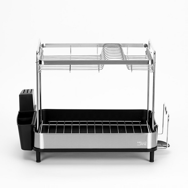 헬로제인 스텐304 식기건조대 BLACK EDITION, 2단, 블랙, 1개