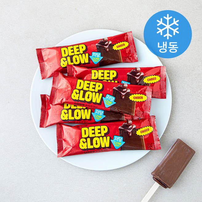 딥앤로우 저당 쫀득초코바 (냉동), 5개, 1개입, 70ml