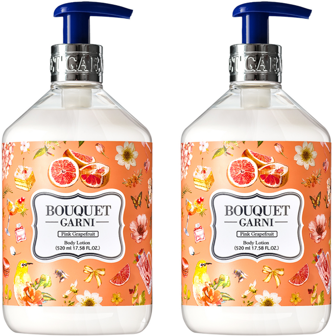 부케가르니 바디로션 핑크자몽향, 2개, 520ml
