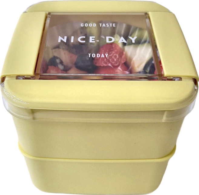 Lustroware 岩崎 防油汙微波便當盒 310ml + 370ml, 黃色, 1個