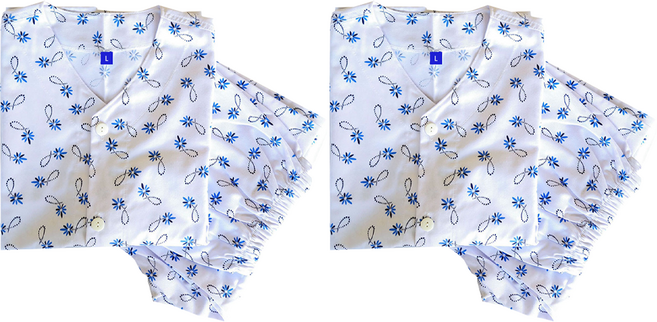 메디코 환자복 병원입원복 면혼방 파란국화 블루 세트 L, 2세트