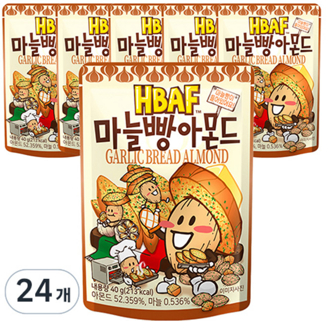 바프 마늘빵 아몬드, 40g, 24개