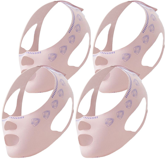 딥톡 브이라인 탄력 리프팅 페이스 밴드 FREE DT0337, 4개, 핑크