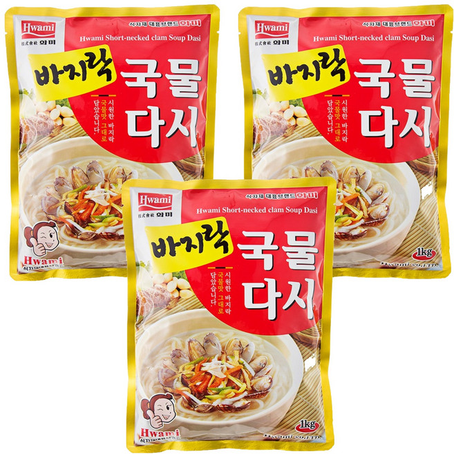 화미 바지락 국물 다시, 1kg, 3개