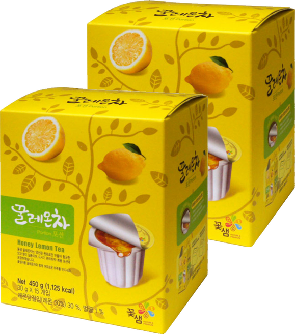 꽃샘식품 꽃샘 꿀레몬차포션, 30g, 15개입, 2개