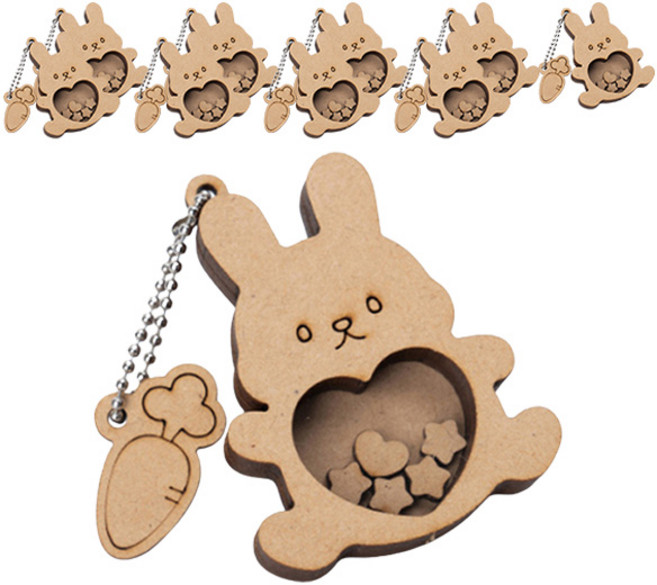 민화샵 나무 쉐이커 만들기 세트, 토끼, 10세트