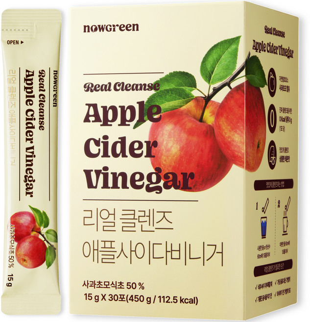 나우그린 정품 리얼 클렌즈 애플사이다비니거 30p, 450g, 1개