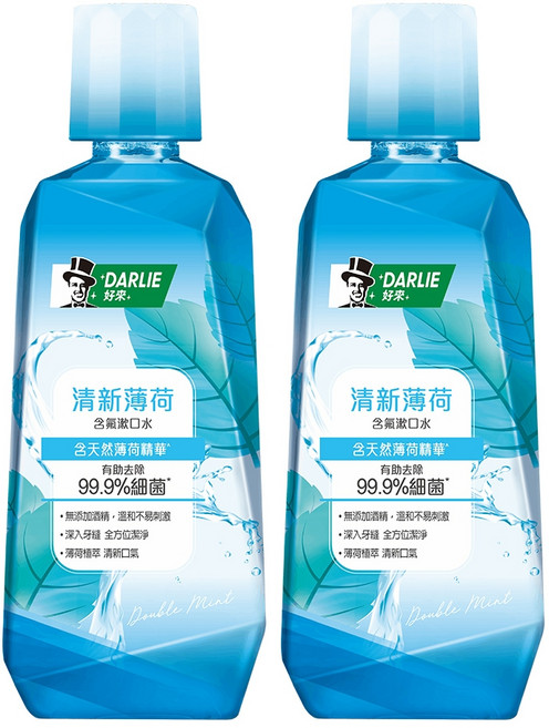 DARLIE 好來 無酒精 清新薄荷漱口水, 500ml, 2瓶