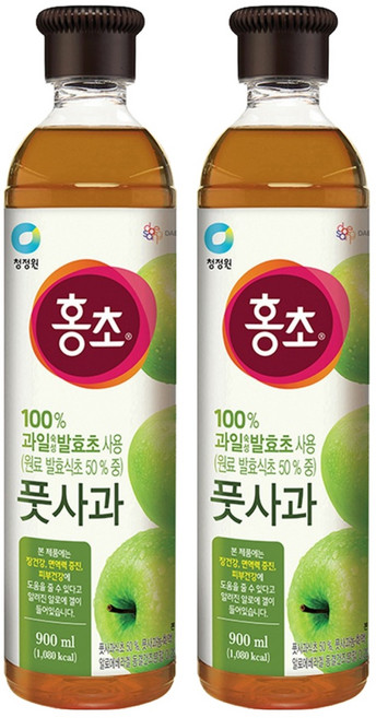 홍초 풋사과 음용식초, 900ml, 2개