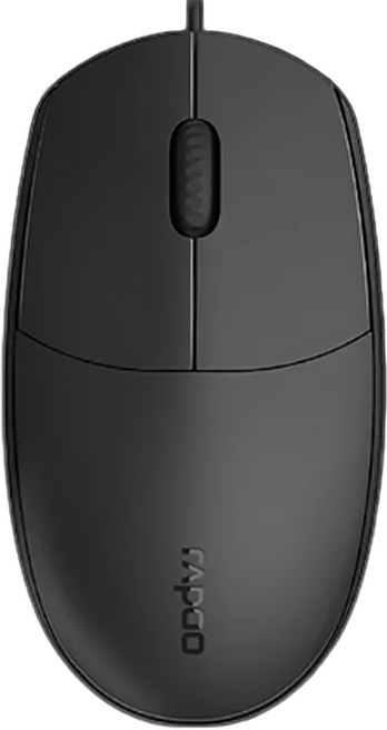 RAPOO 雷柏 N100 有線光學滑鼠 1000DPI, 黑色