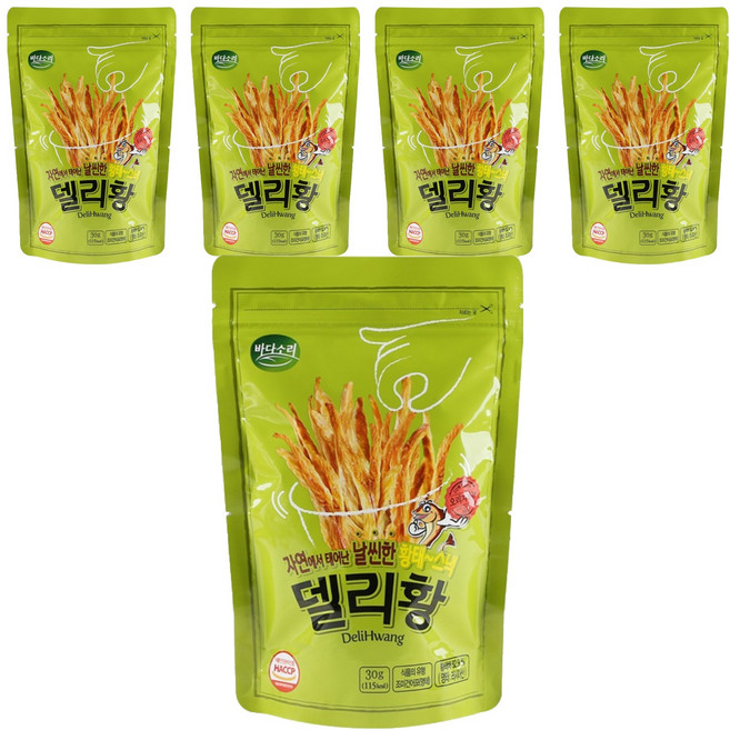 바다소리 델리황 오리지널뉴 어포스낵, 30g, 5개