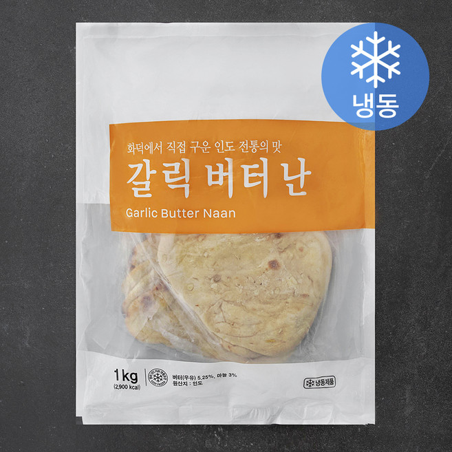 세미원 갈릭 버터 난 (냉동), 50g, 20개입, 1개