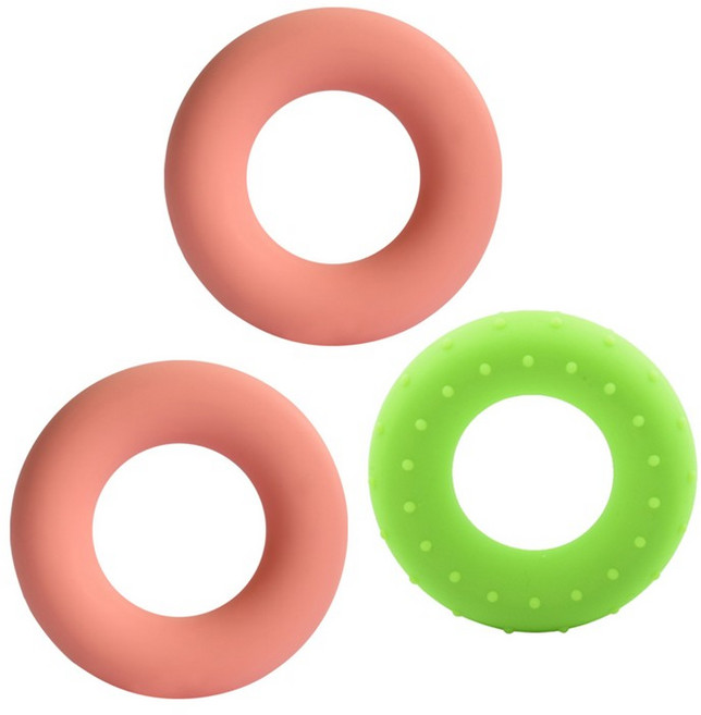 실리콘 도넛 손 악력기 30LB 2p + 지압 악력기, 코랄핑크, 1개