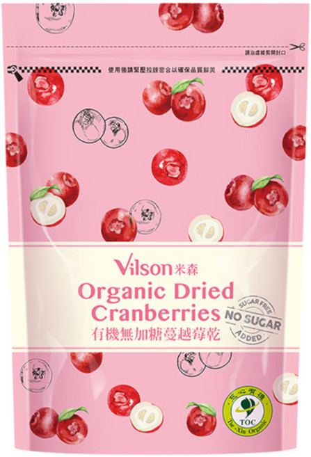 Vilson 米森 有機無加糖蔓越莓乾, 210g, 1包