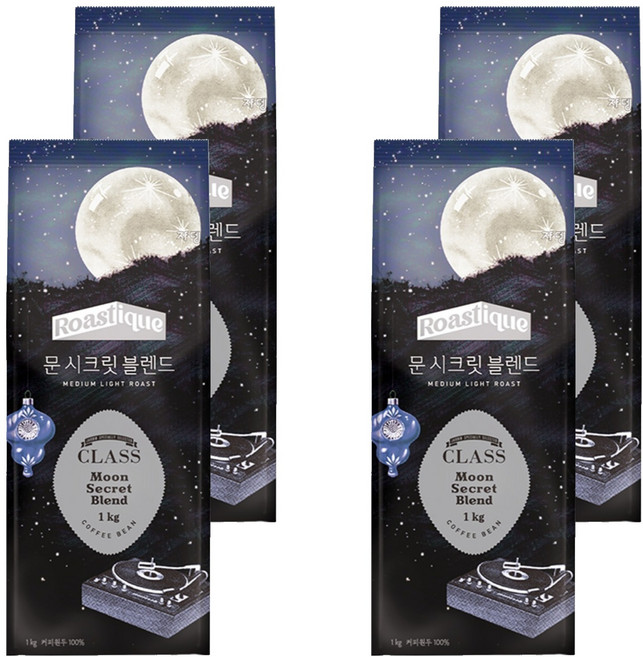 클래스 쟈뎅 문 시크릿 블렌드, 1kg, 4개, 홀빈(분쇄안함)