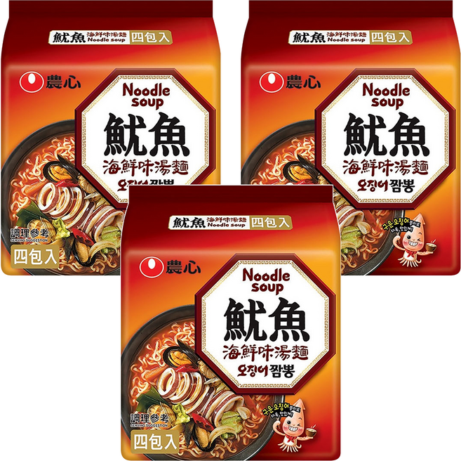 NONGSHIM 農心 魷魚海鮮味湯麵 124g, 12包