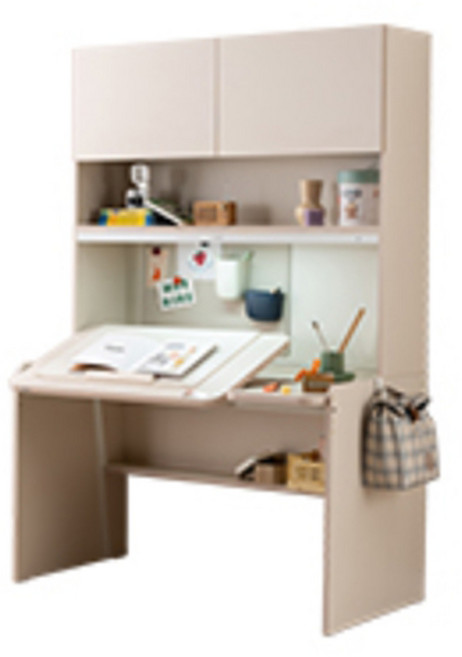 리바트 로넌 1200 각도 조절 책상세트 플랩도어형 방문설치, 아이보리