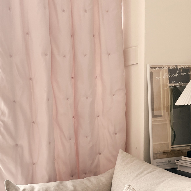 데코원 도브 자수 바람막이 방한커튼