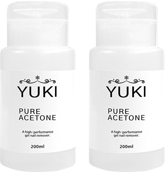 유키 펌프형 퓨어 아세톤, 200ml, 2개