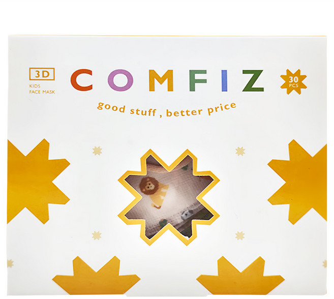 COMFIZ 康菲 幼幼3D醫療口罩 1~3歲, 30片, 叢林探險, 1盒