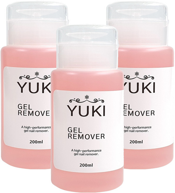 유키 펌프형 젤 리무버, 3개, 200ml