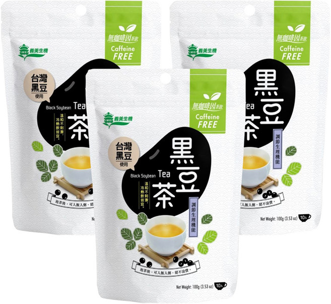 義美生機 台灣黑豆茶, 10g, 10包, 3袋