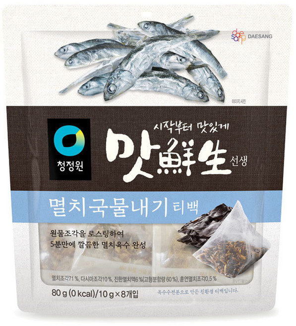 맛선생 멸치국물내기 티백, 80g, 1개