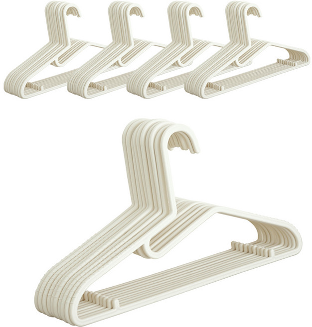 보노하우스 목 늘림 방지 옷걸이, 크림, 50개