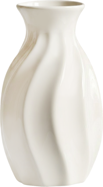 空氣選物 螺旋陶瓷花瓶 200ml, 白色
