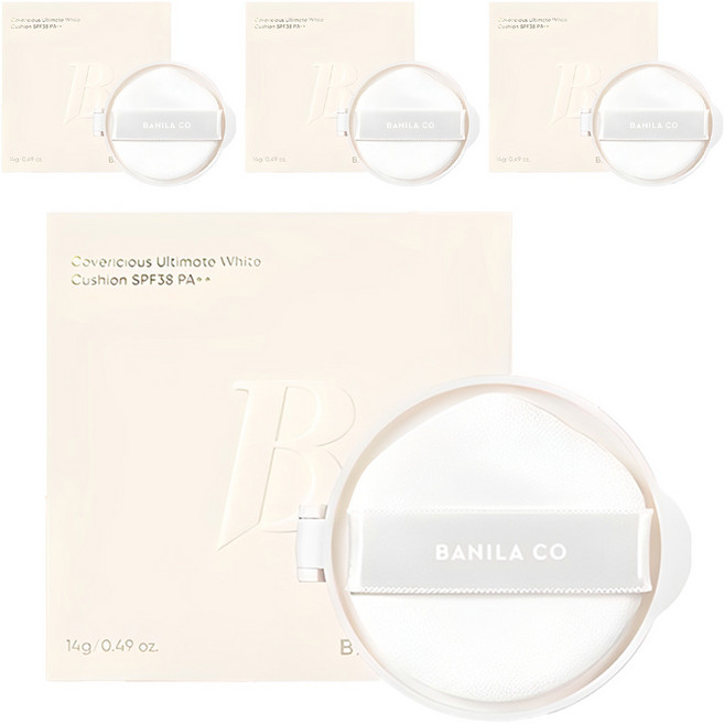 BANILA CO 芭妮蘭 Covericious 極致白氣墊粉底補充蕊 14g, 4個, 19 象牙白