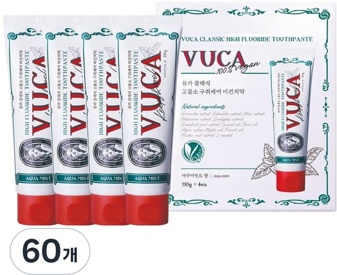 뷰카 클래식 고불소 구취케어 치약, 110g, 1개입, 60개