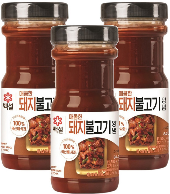 백설 매콤한 돼지 불고기 양념, 840g, 3개