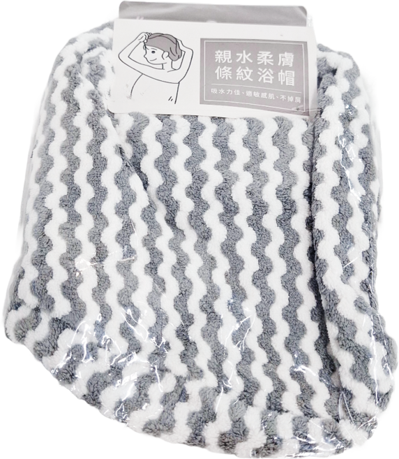 PATTO RABBIT 百特兔 親水柔膚浴帽, 灰色 + 白色, 1個