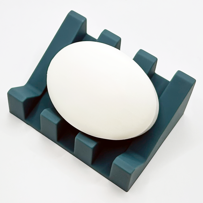 바코젤 논슬립 실리콘 비누받침, 블루 그린, 1개