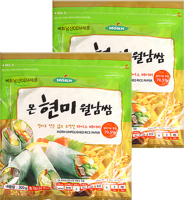 MORN 玄米越南春捲皮, 200g, 2包