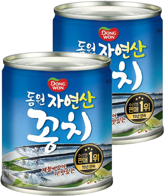 동원 자연산 꽁치 통조림, 230g, 2개