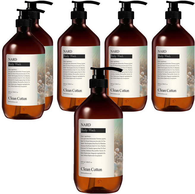 나드 리프레쉬 퍼퓸드 바디워시 클린코튼, 1L, 6개