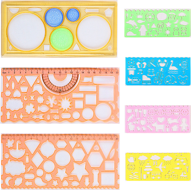 바코젤 모양 도형자 7종 세트, 오렌지, 1세트