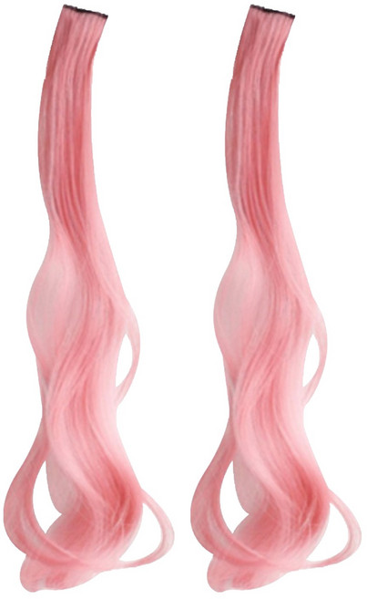 젤루나 시크릿 투톤 염색 컬러 웨이브 부분 피스 붙임머리 가발 HB-24, 3 핑크, 2개