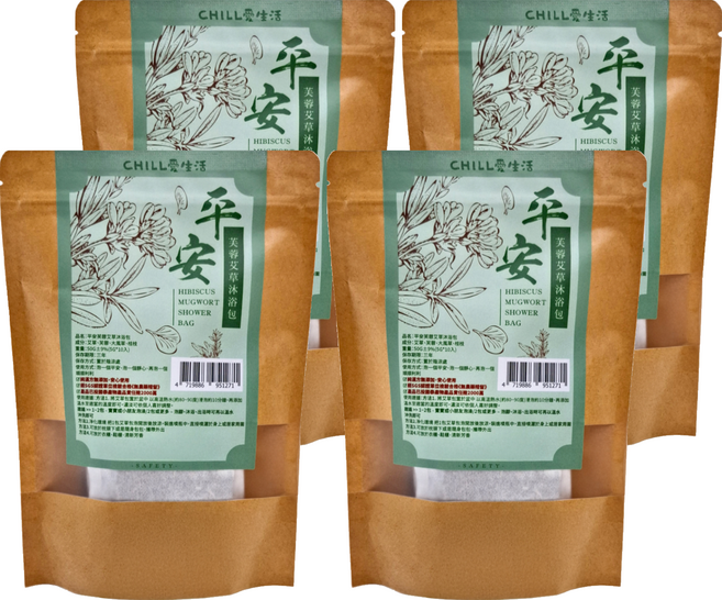 CHILL 愛生活 平安芙蓉艾草沐浴包 5g 10包, 50g, 4袋