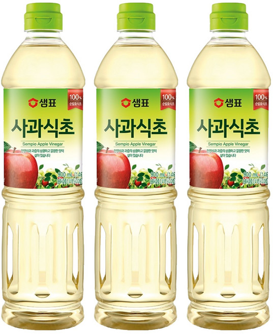 샘표 합성향 없는 사과식초, 900ml, 3개