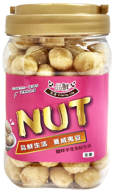 品鮮生活 特大顆原味夏威夷豆, 450g, 1罐